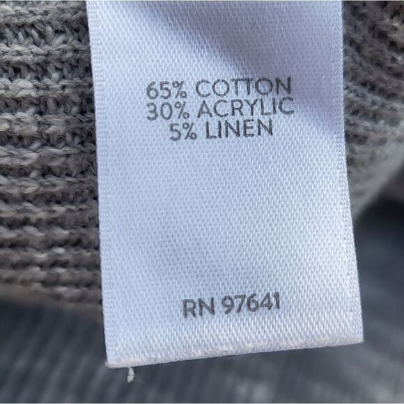 J. Jill heathered gray open cardigan vertical ribbed med petite - Picture 7 of 8